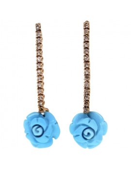 Turquoise Roses Earrings