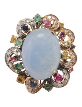 Oval of Acquamarina Ring