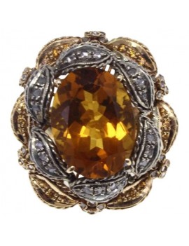 Anello Topazio Miele