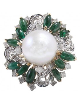 Flower Emerald Ring