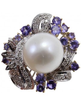 Anello Fiore Iolite