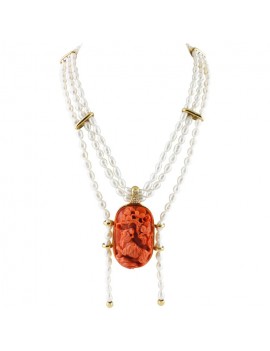Tiger of Coral Necklace