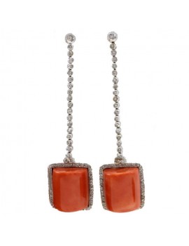 Coral Pendant Earrings