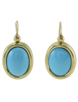 Oval Blue Earrings