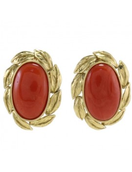 Oval Red Earrings