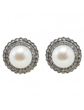 Buttons Pearls Earrings